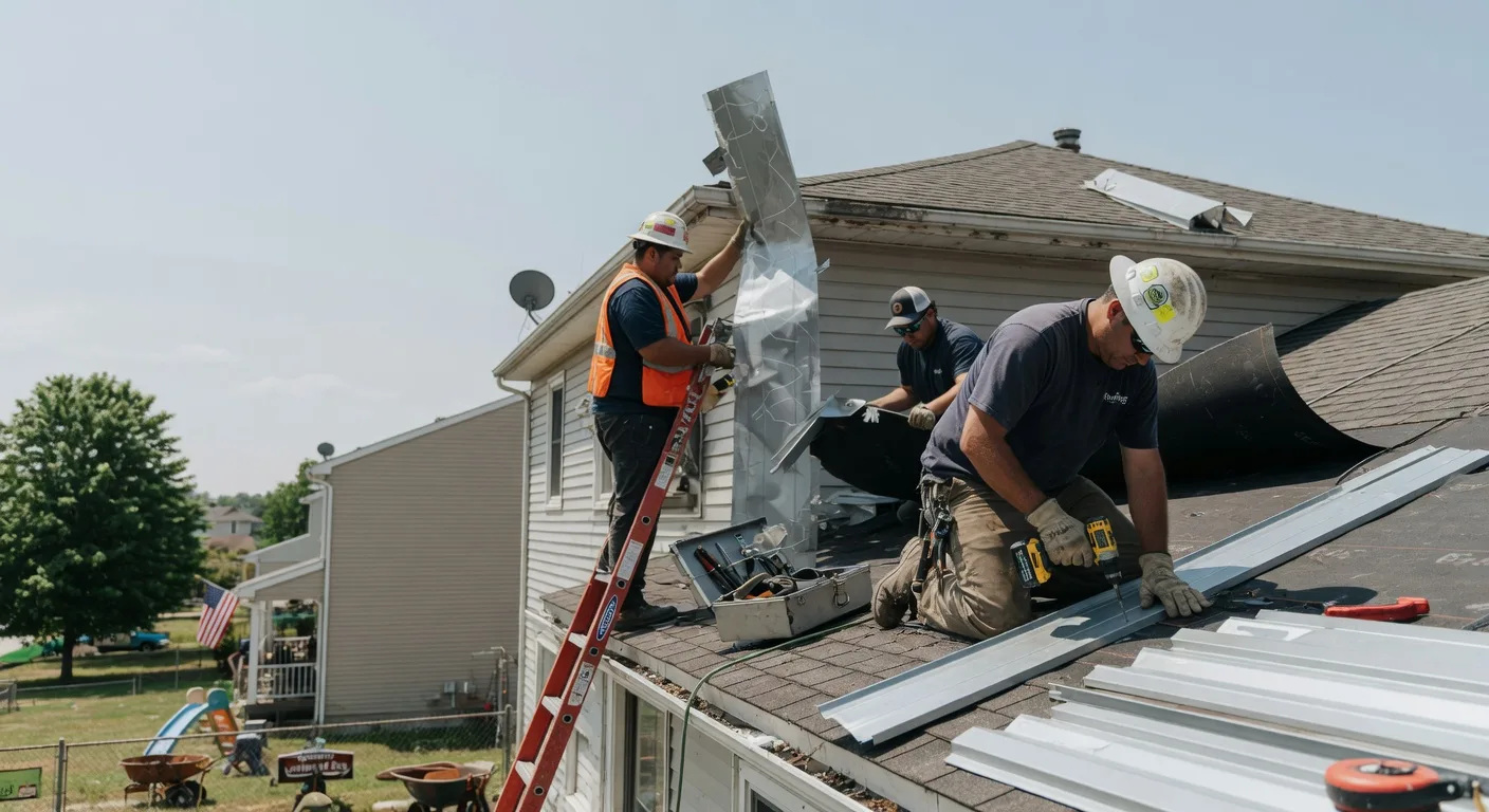 Storm Damage Metal Roof Repair in Chautauqua, KS